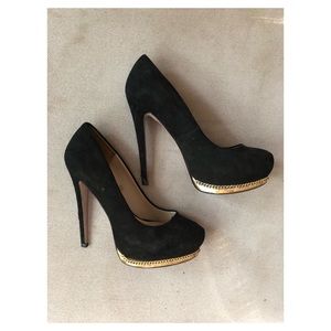 Zara Woman Gold Braided Heels
